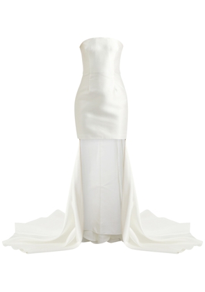 Solace London Neva Strapless Satin Mini Dress - Cream - 10 (UK10 / S)
