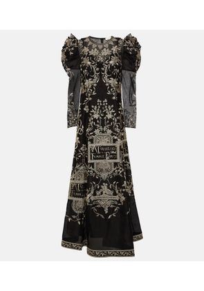 Zimmermann Lyrical embroidered linen and silk gown