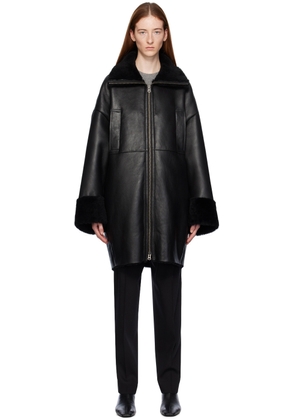 Teurn Studios SSENSE Exclusive Black Boelos Leather Jacket