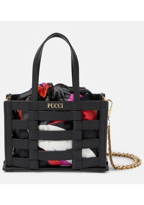 Pucci Cage Mini leather and silk tote bag