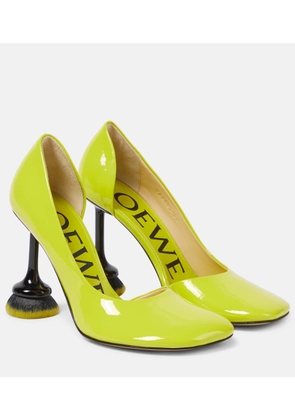 Loewe Toy Brush patent leather pumps
