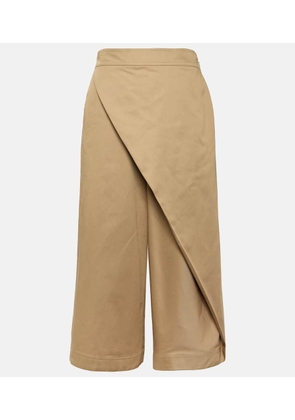 Loewe Wrap-detail cotton drill cropped pants