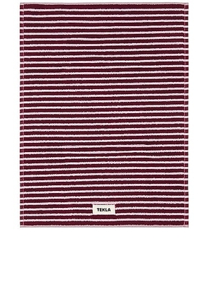 Tekla Stripe Hand Towel in Red & Rose - Red. Size all.