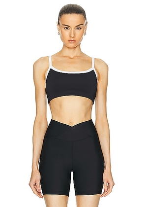 YEAR OF OURS Yos Bralette in Black & White - Black. Size L (also in M, S, XS).