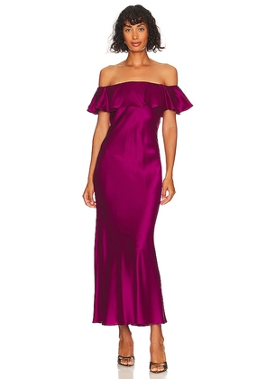 DANNIJO Off The Shoulder Midi Dress in Purple. Size M, XS.