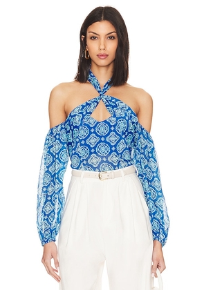 House of Harlow 1960 x REVOLVE Arnella Blouse in Blue. Size XS.