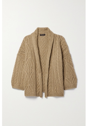 Loro Piana - Erdenet Cable-knit Cashmere And Mohair-blend Cardigan - Brown - x small,small,medium,large,x large