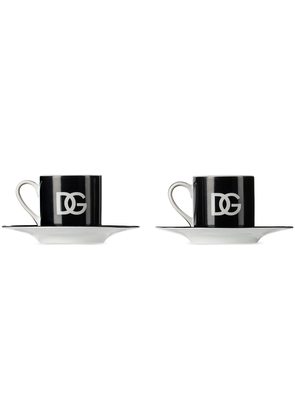 Dolce & Gabbana Black & White DG Logo Espresso Cup Set