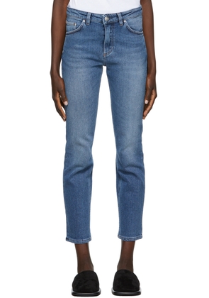 TOTEME Blue Straight-Leg Cropped Jeans