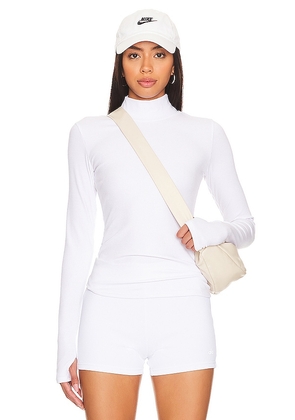 alo Wellness Ribbed Long Sleeve in White. Size L, S, XS.