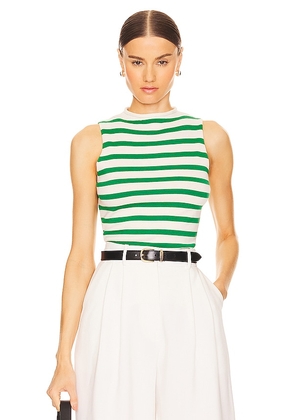 Central Park West Dawson Nautical Tank in Green. Size S, XS.