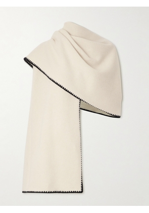TOTEME - Embroidered Wool, Cashmere And Cotton-blend Scarf - White - One size