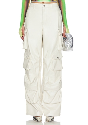 AFRM Parker Faux Leather Pant in Ivory. Size 25, 26, 27, 28, 29, 30, 31, 32.