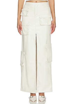 AFRM Nova Faux Leather Skirt in Ivory. Size 25, 26, 27, 28, 29, 30, 31, 32.
