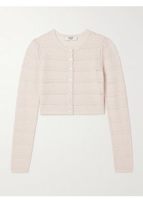 Sea - Syble Cropped Pointelle-knit Merino Wool Cardigan - Cream - xx small,x small,small,medium,large