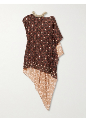 Dries Van Noten - Embellished Silk-chiffon And Crepon Top - Black - FR34,FR36,FR38,FR40,FR42,FR44