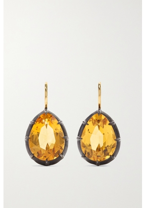 Fred Leighton - Collection 18-karat Gold, Sterling Silver And Citrine Earrings - One size