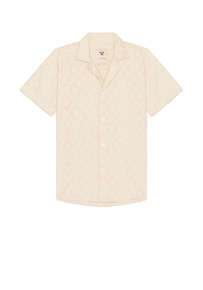 OAS Beige Machu Cuba Terry Shirt in Beige. Size M, S, XL/1X, XXL/2X.