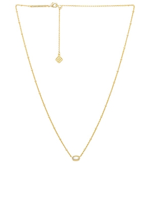 Kendra Scott Mini Elisa Pendant Necklace in Metallic Gold.