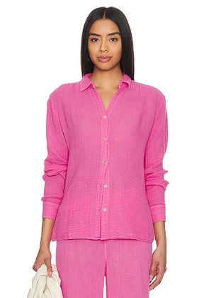 Michael Stars Leo Button Down Shirt in Pink. Size M, S, XS.