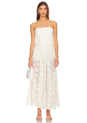 SELMACILEK Strapless Maxi Dress in Ivory. Size L, S, XS.