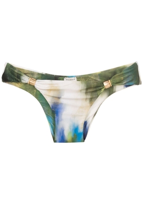 Lenny Niemeyer abstract-print draped bikini bottoms - Blue