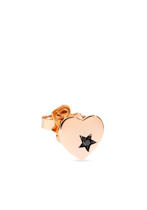Dodo 9kt rose gold Heart diamond stud earring - Pink