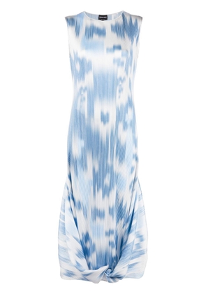 Giorgio Armani abstract-print plissé dress - Blue