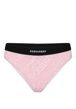 Dsquared2 logo-embroidered lace briefs - Pink