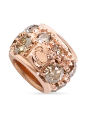 Dodo 9kt rose gold Rondelle diamond bead - Pink