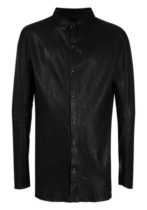Isaac Sellam Experience raw-cut edge leather shirt - Black