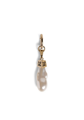 Dsquared2 logo-engraved pearl drop earring - Gold