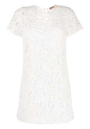TWINSET crochet cotton short-length dress - White