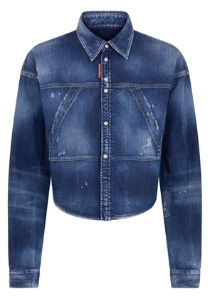 Dsquared2 ripped cropped denim shirt - Blue