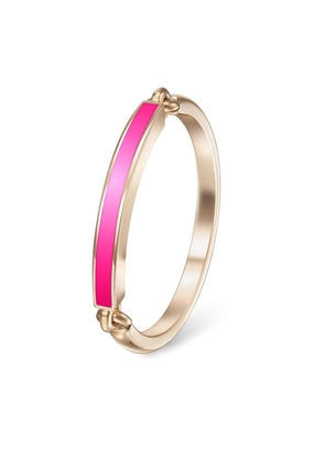 Melissa Kaye 18kt rose gold Lenox enamel ring - Pink