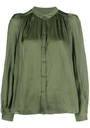 Zadig&Voltaire Tchin satin-finish ruched-detailed shirt - Green