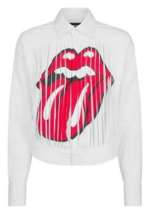 Dsquared2 x The Rolling Stones fringe shirt - White