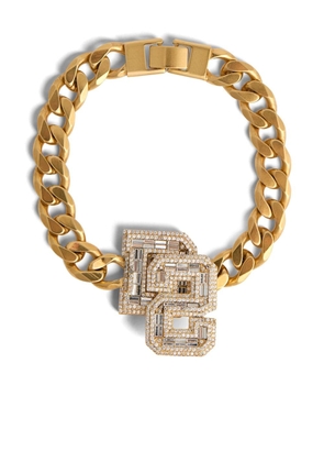 Dsquared2 crystal-embellished logo necklace - Gold