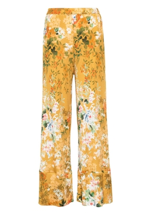 Pierre-Louis Mascia floral-print silk trousers - Yellow