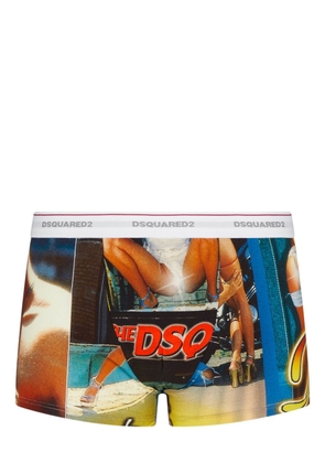 Dsquared2 graphic-print logo-waist boxers - Blue
