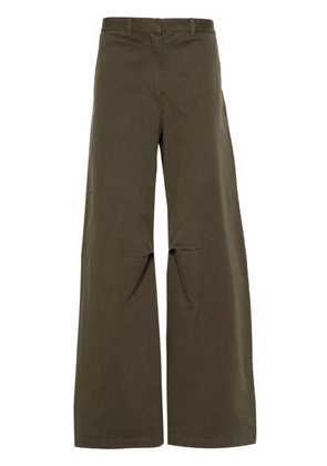 ENTIRE STUDIOS high-waist wide-leg cotton trousers - Green