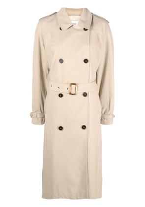 Closed double-breasted trench coat - Neutrals