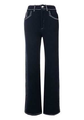 Barrie stitch detail flared trousers - Blue