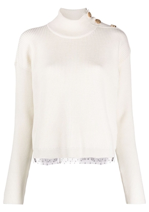 RED Valentino button-detail long-sleeve top - White