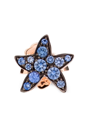 Dodo 9kt rose gold Stellina sapphire stud earring - Blue