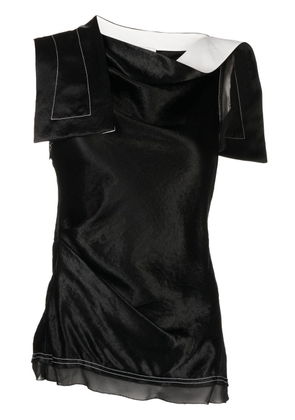 3.1 Phillip Lim asymmetric drape satin top - Black