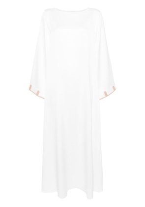 SHATHA ESSA embroidered bell-sleeve dress - White
