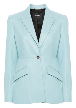 Versace single-breasted leather blazer - Blue
