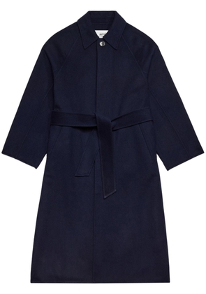 AMI Paris belted wool-cashmere coat - Blue