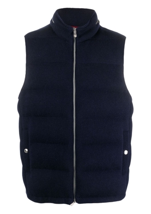Brunello Cucinelli ribbed padded gilet - Blue